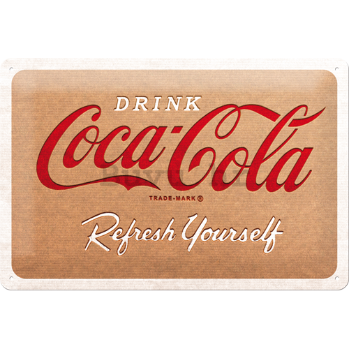 Metalna tabla: Coca-Cola Cardboard Logo - 20x30 cm