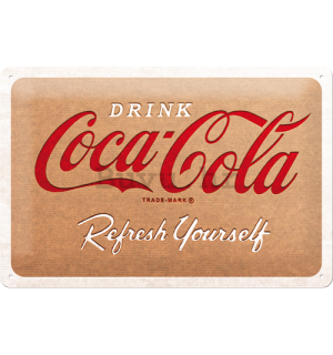 Metalna tabla: Coca-Cola Cardboard Logo - 20x30 cm