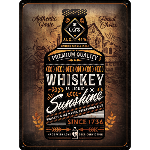 Metalna tabla: Whiskey Sunshine - 40x30 cm