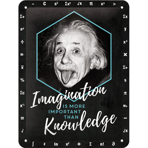 Metalna tabla: Einstein (Imagination & Knowledge) - 20x15 cm
