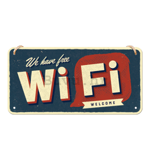 Metalna viseća tabla: Free Wi-Fi - 10x20 cm
