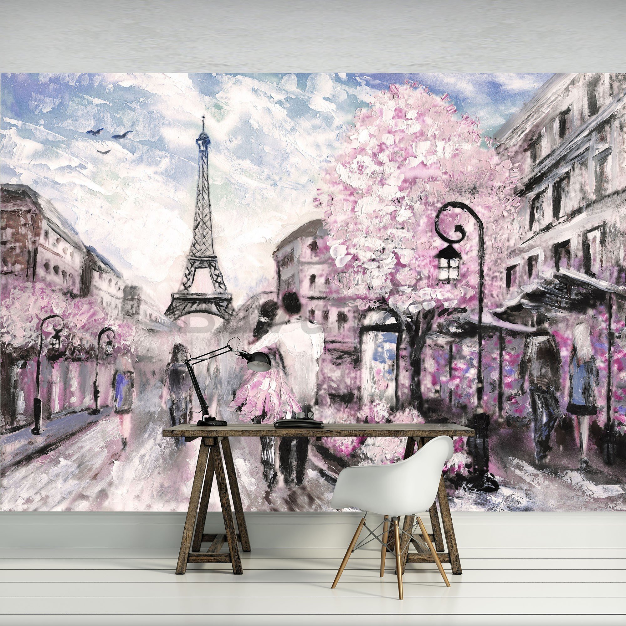 Vlies foto tapeta: Pariz (slikani) - 416x254 cm