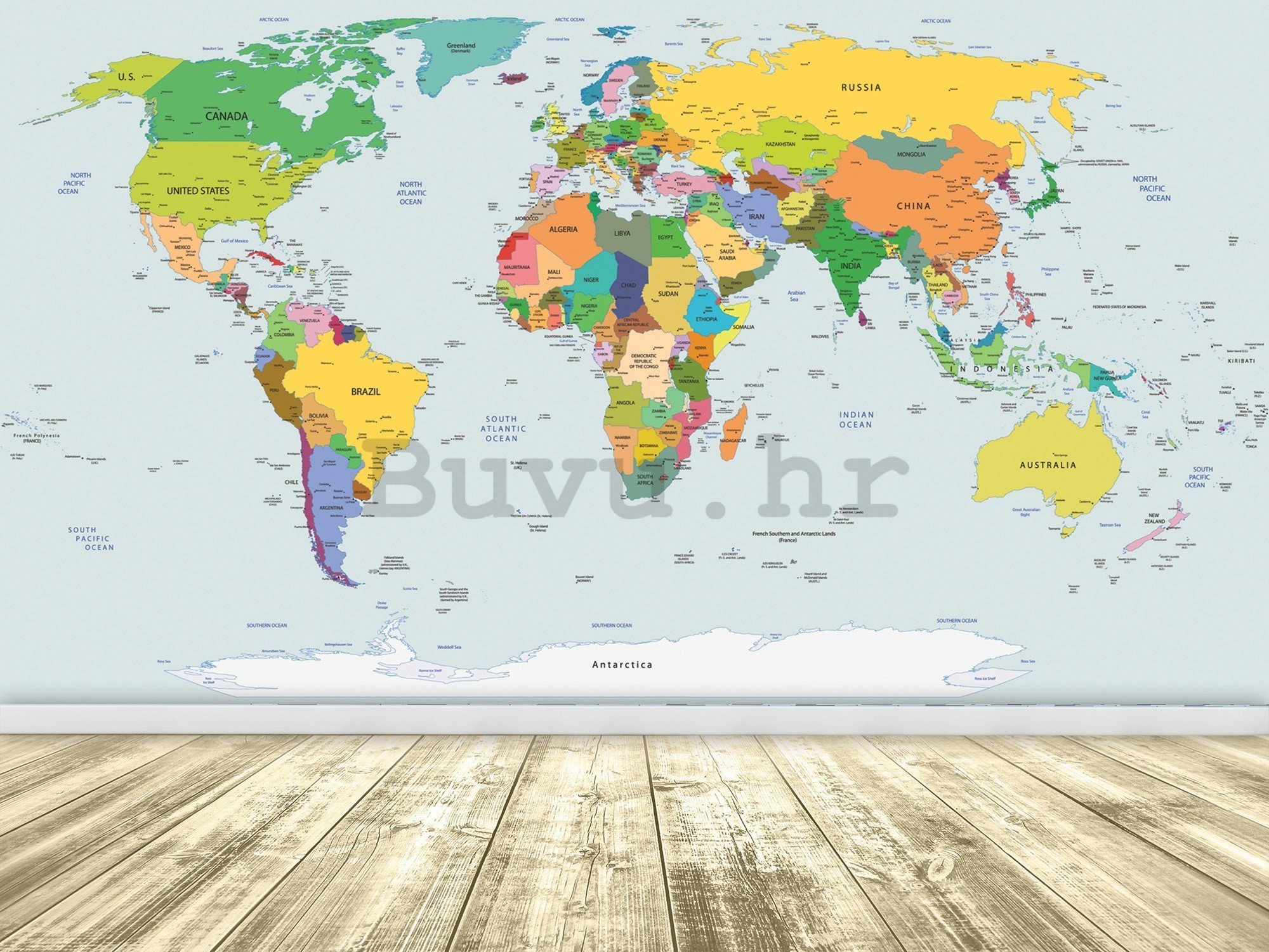 Vlies foto tapeta: Karta svijeta (2) - 416x254 cm