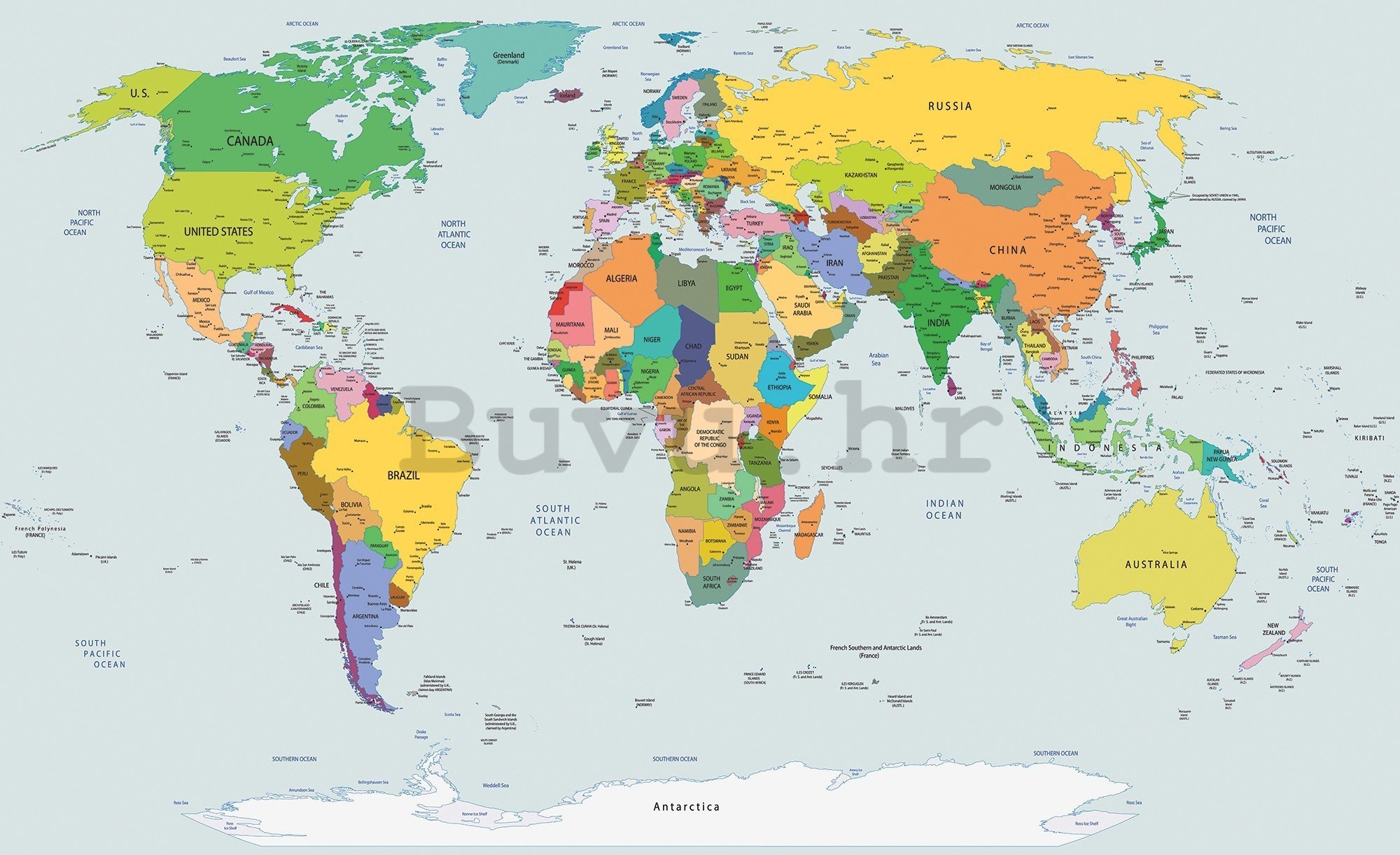 Vlies foto tapeta: Karta svijeta (2) - 416x254 cm