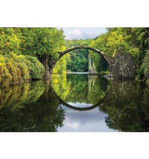 Vlies foto tapeta: Rakotzbrücke - 416x254 cm