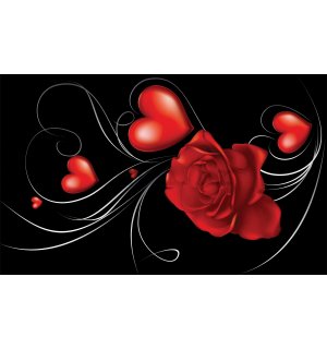 Vlies foto tapeta: Ruže i Srce - 416x254 cm