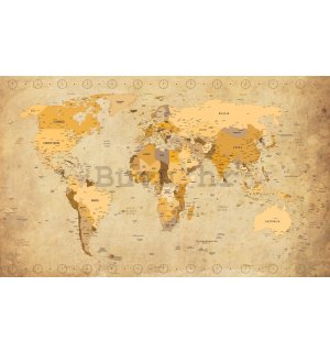 Vlies foto tapeta: Karta svijeta (Vintage) - 416x254 cm