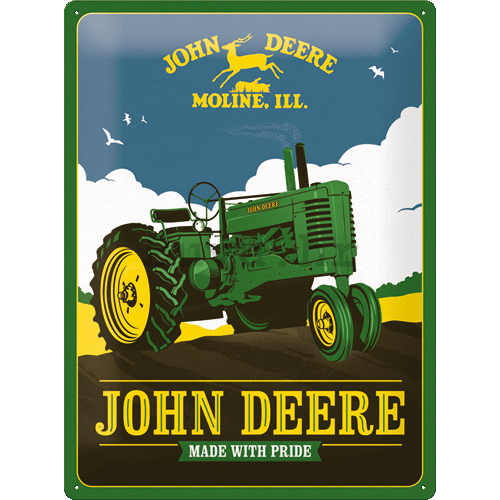 Metalna tabla: John Deere (Made With Pride) - 30x40 cm