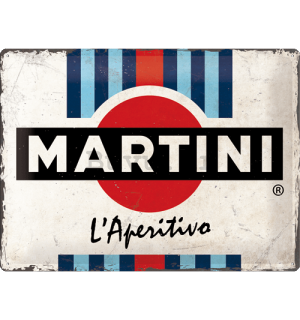 Metalna tabla: Martini (L'Aperitivo Racing Stripes) - 40x30 cm