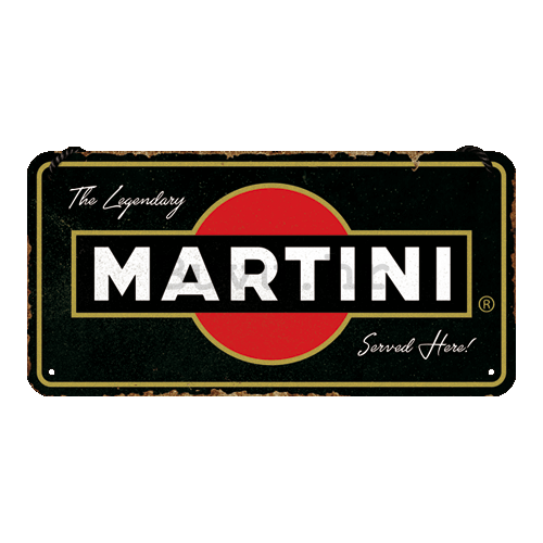 Metalna viseća tabla: Martini Served Here - 20x10 cm