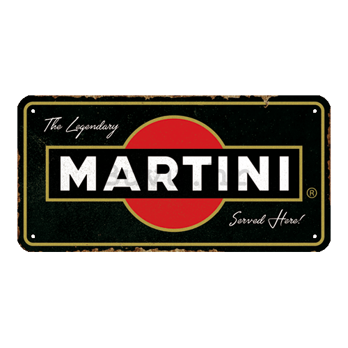 Metalna viseća tabla: Martini Served Here - 20x10 cm