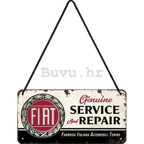 Metalna viseća tabla: Fiat Service & Repair - 20x10 cm