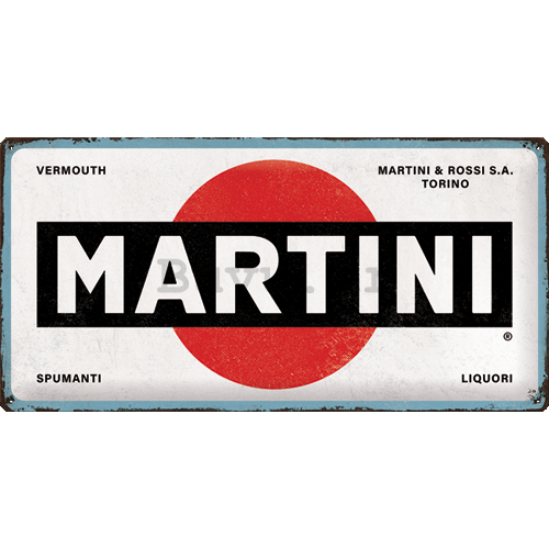 Metalna tabla: Martini (Logo White) - 50x25 cm