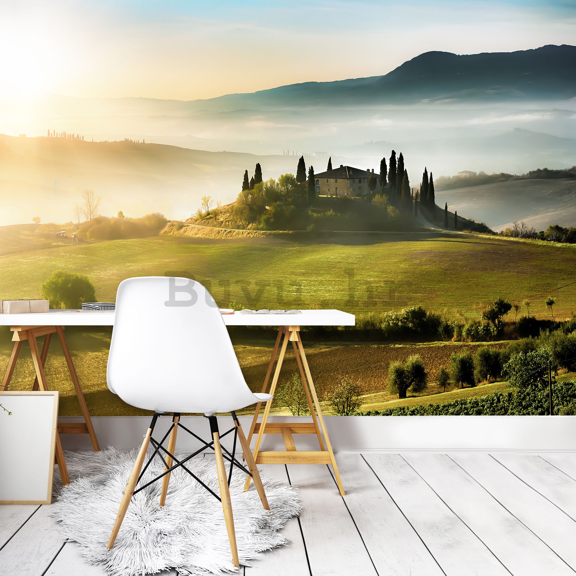 Vlies foto tapeta: Tuscany Hill - 416x254 cm