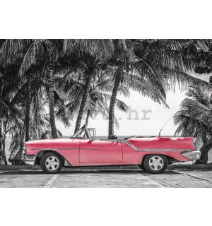 Foto tapeta: Kuba crveni automobil - 184x254 cm