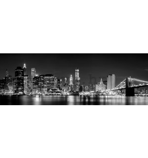 Foto tapeta: NY noću (crno-bijelo) - 624x219 cm