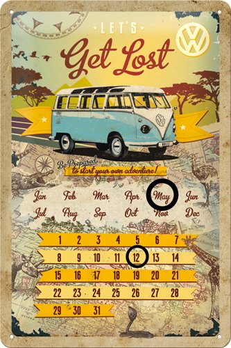 Metalna tabla - VW Get Lost (kalendar)