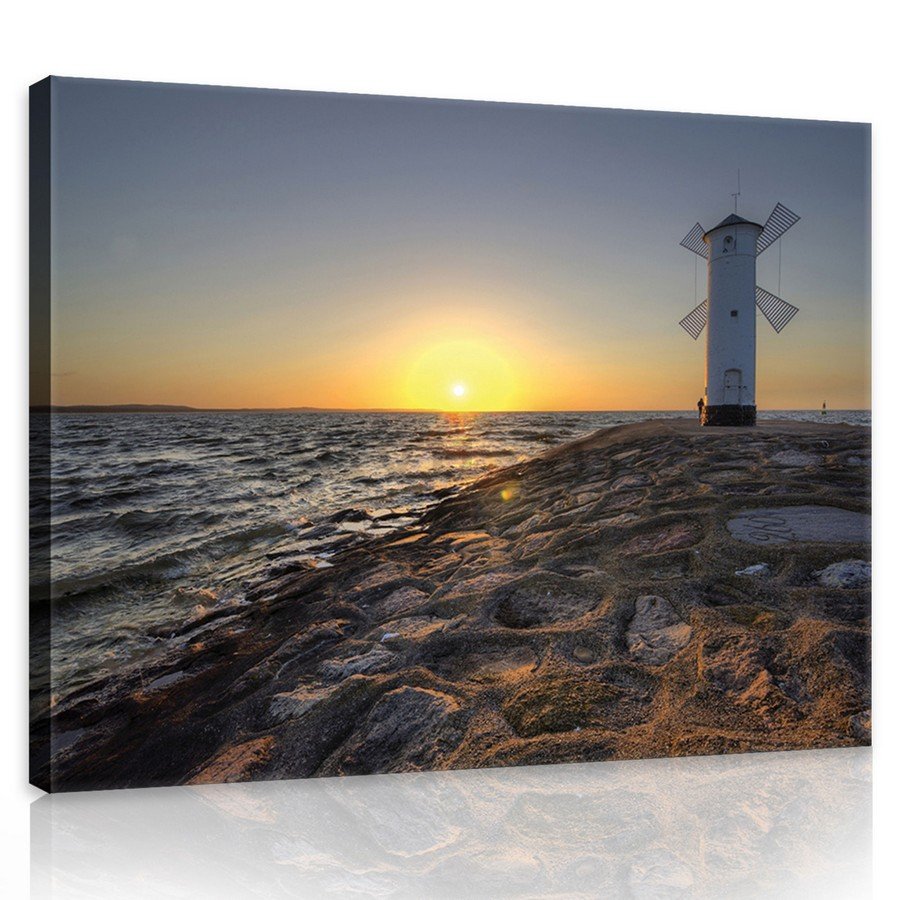 Slika na platnu: Mlin na obali - 75x100 cm