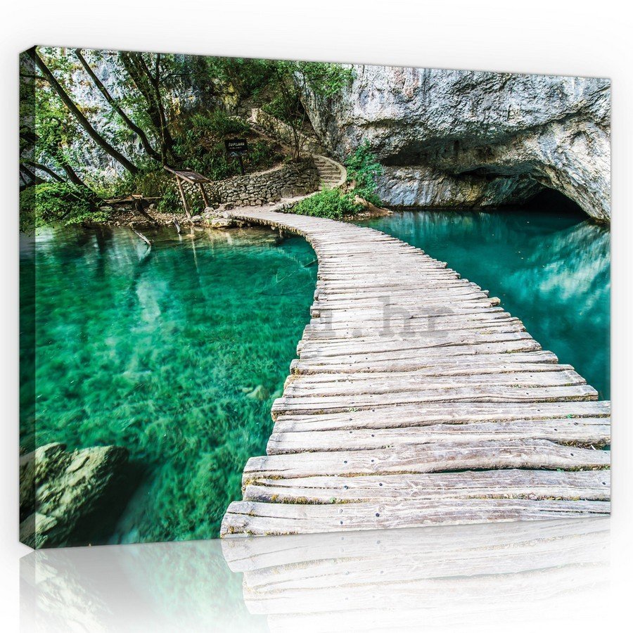 Slika na platnu: Drveni pješački most - 75x100 cm