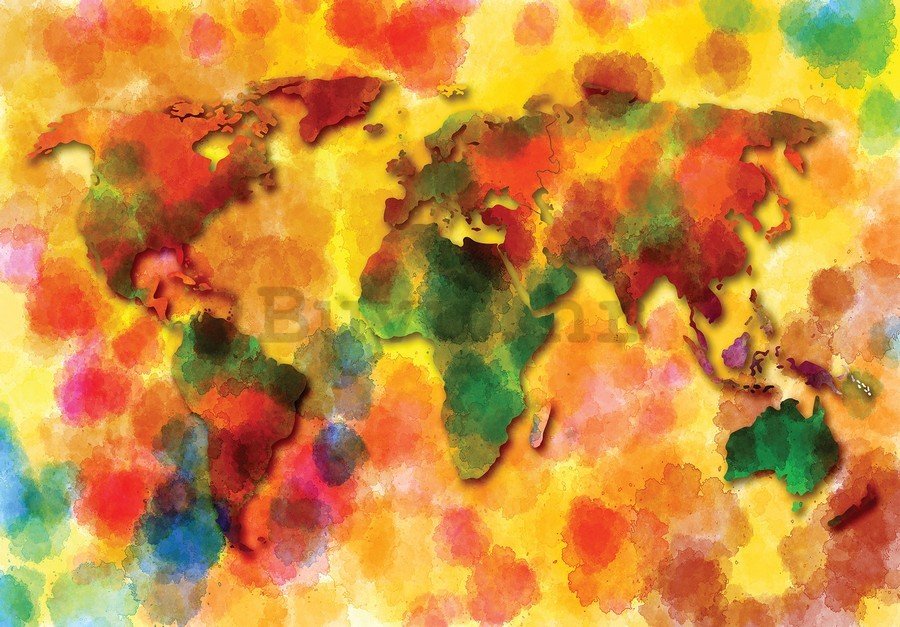 Slika na platnu: Šarena karta svijeta - 75x100 cm
