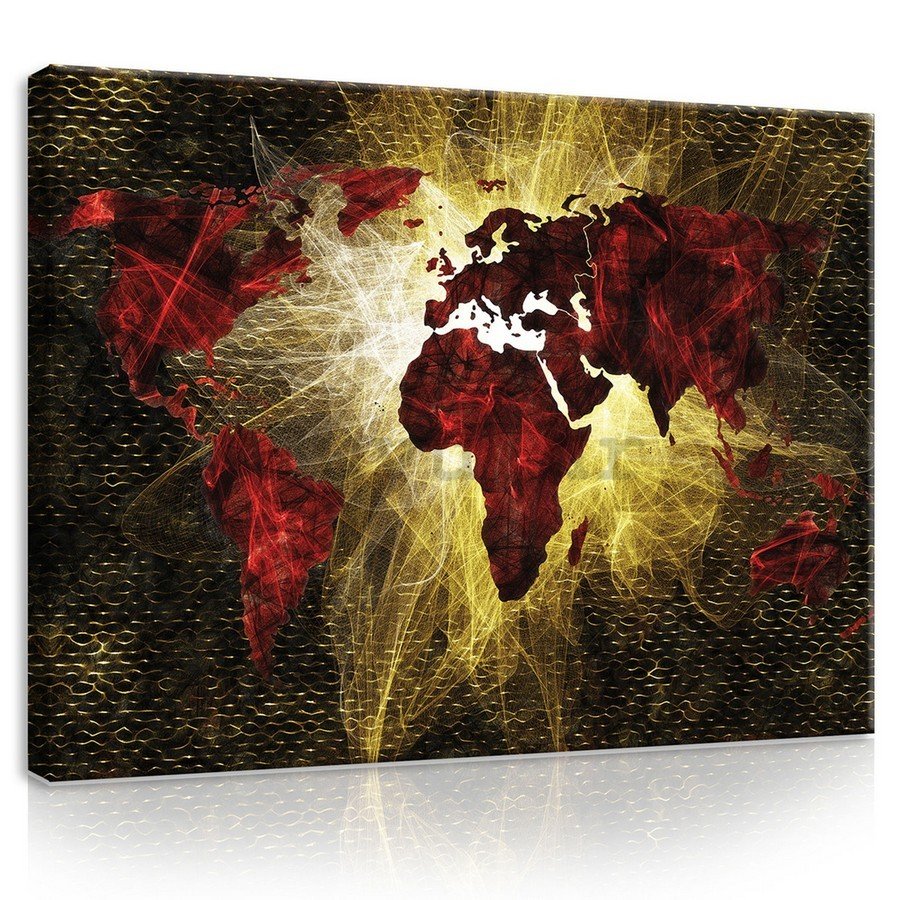 Slika na platnu: Umjetnička karta svijeta (1) - 75x100 cm