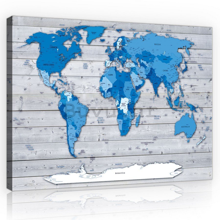 Slika na platnu: Karta svijeta (4) - 75x100 cm