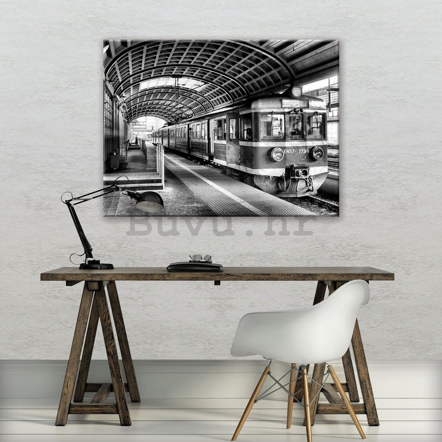 Slika na platnu: Stara podzemna željeznica (crno-bijela) - 75x100 cm