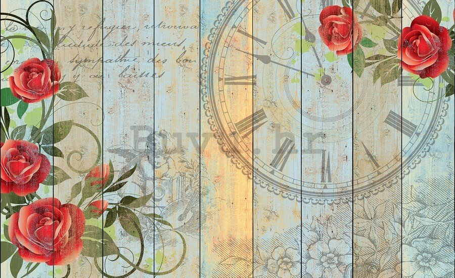 Slika na platnu: Sat sa ružama - 75x100 cm
