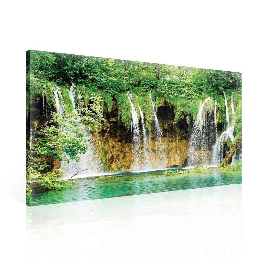 Slika na platnu: Jezero i vodopad (2) - 75x100 cm