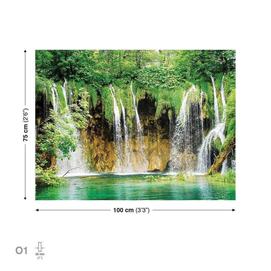 Slika na platnu: Jezero i vodopad (2) - 75x100 cm