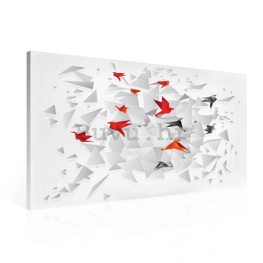 Slika na platnu: Origami birds (5) - 75x100 cm