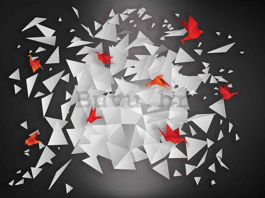 Slika na platnu: Origami birds (6) - 75x100 cm