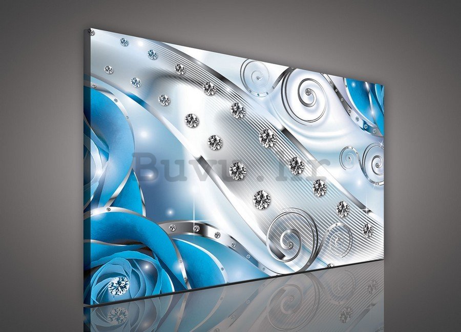 Slika na platnu: Luksuzna apstrakcija (plava) - 75x100 cm