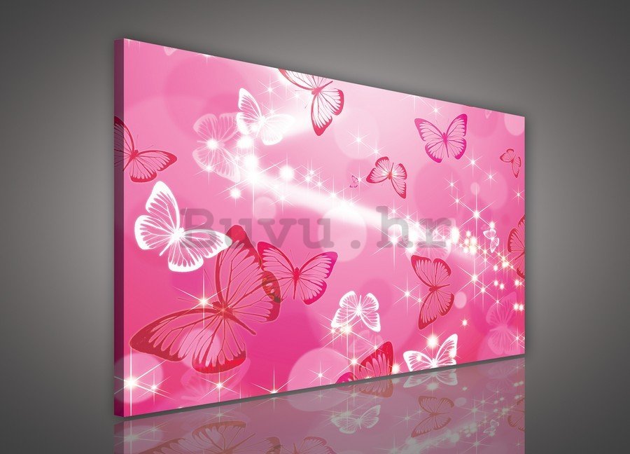 Slika na platnu: Ružičasti leptir (1) - 75x100 cm