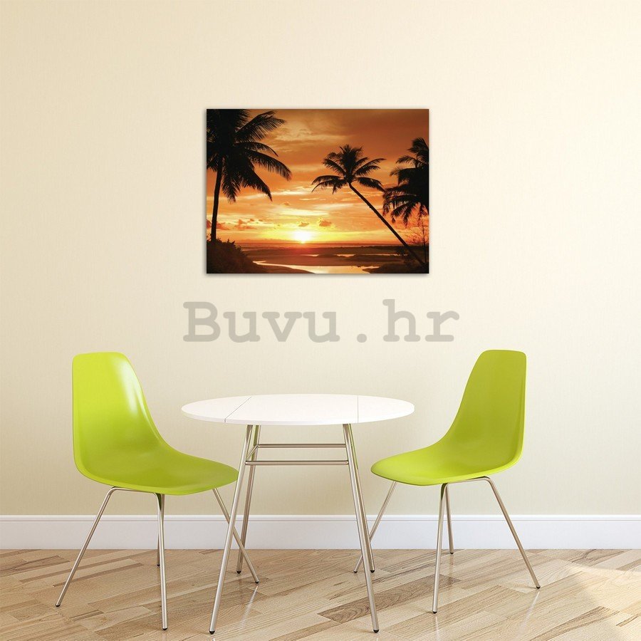 Slika na platnu: Zalazak sunca na plaži (3) - 75x100 cm