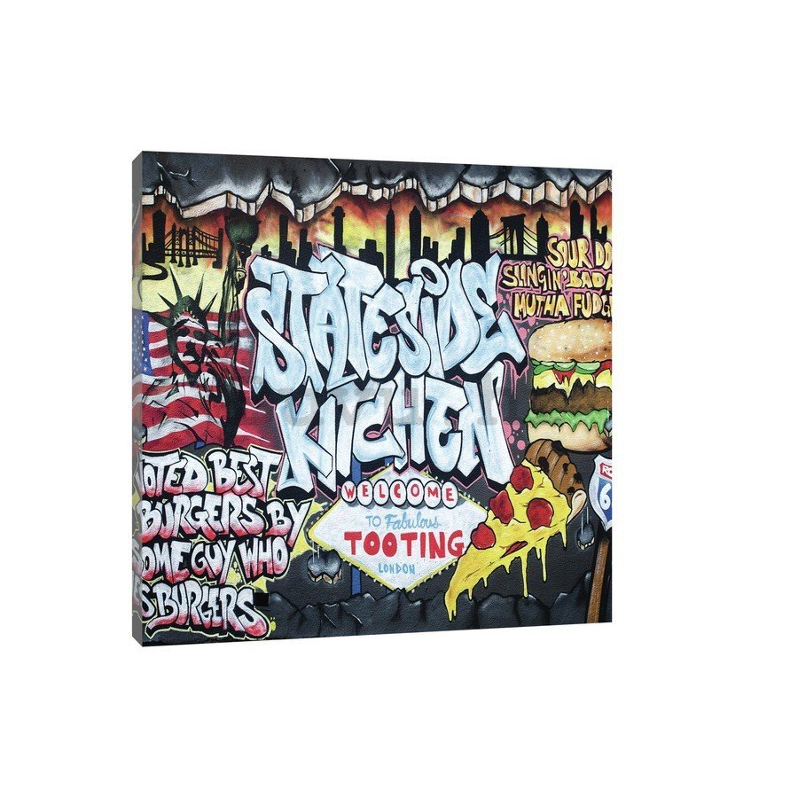 Slika na platnu: Stateside Kitchen (graffiti) - 75x100 cm