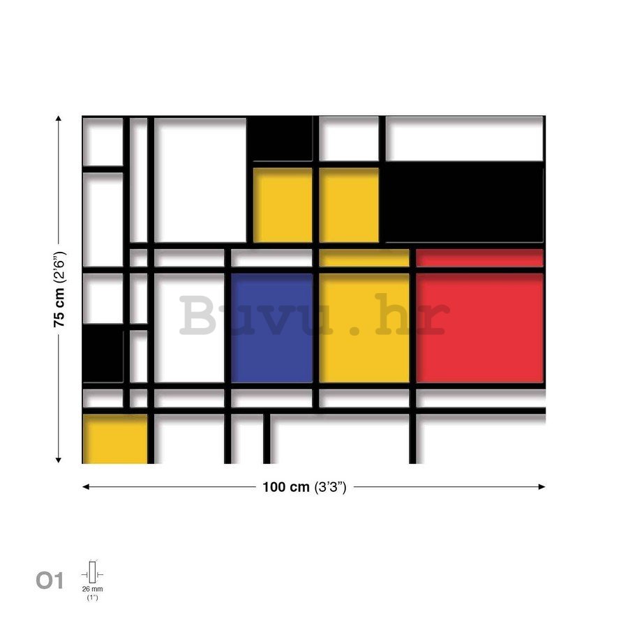 Slika na platnu: Pikseli u boji (1) - 75x100 cm