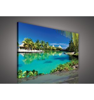 Slika na platnu: Havaji (Bungalovi) - 75x100 cm