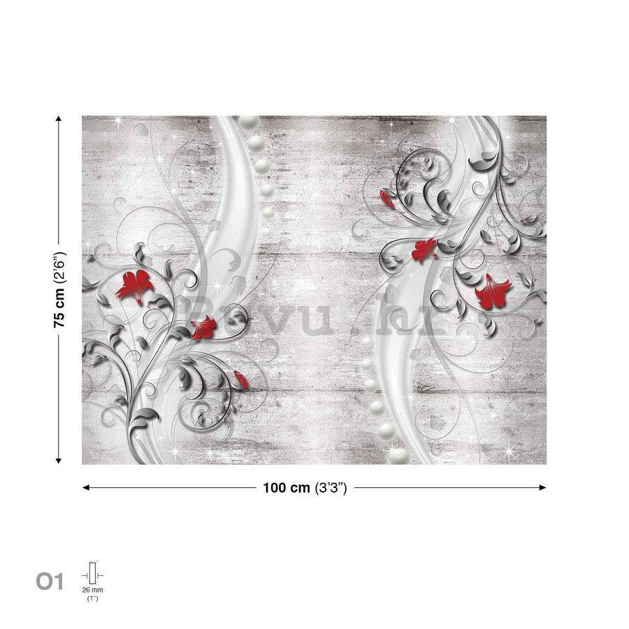 Slika na platnu: Apstraktno cvijeće (2) - 75x100 cm