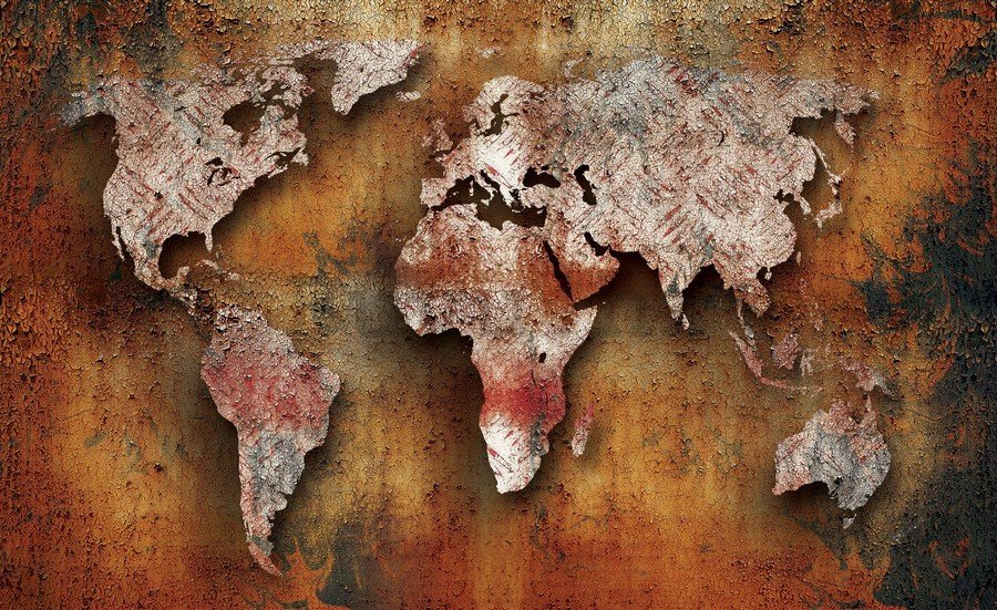 Slika na platnu: Umjetnička karta svijeta (3) - 75x100 cm