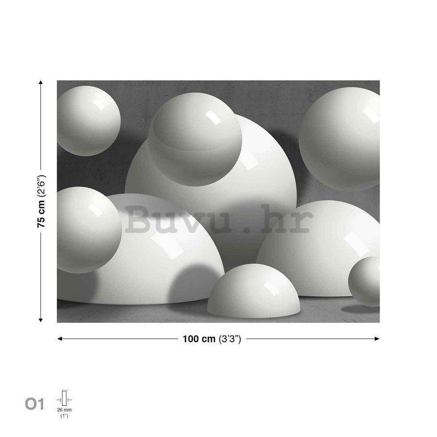 Slika na platnu: Bijele sfere (1) - 75x100 cm