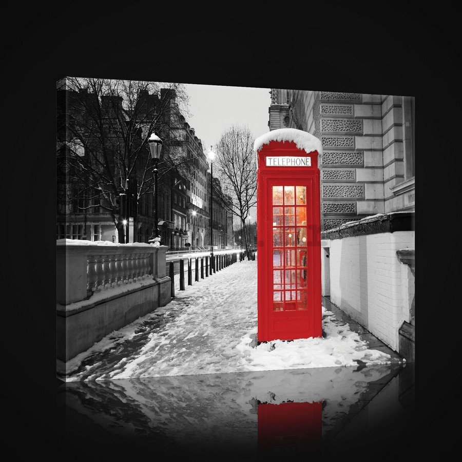 Slika na platnu: London (zimska telefonska  govornica) - 75x100 cm