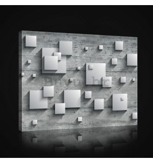 Slika na platnu: Sivi kvadrati - 75x100 cm