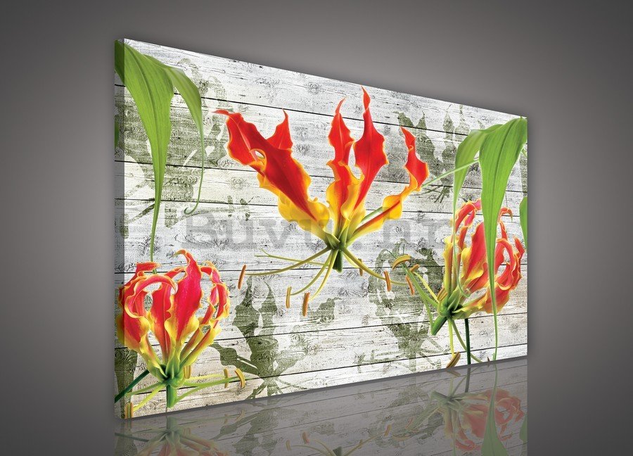 Slika na platnu: Apstraktno cvijeće (4) - 75x100 cm
