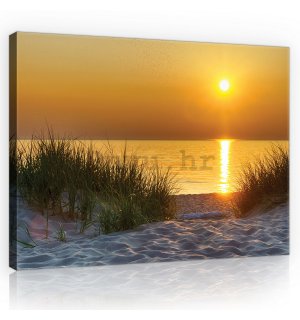 Slika na platnu: Zalazak sunca na plaži (5) - 75x100 cm