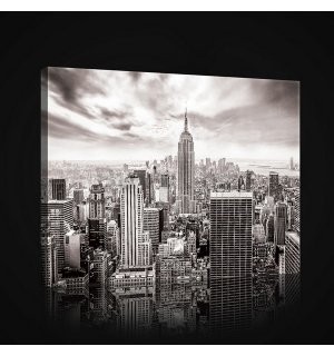 Slika na platnu: Pogled na New York (crno-bijeli) - 75x100 cm