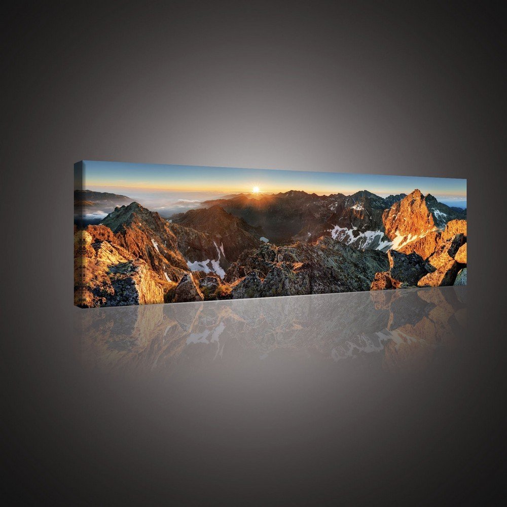 Slika na platnu: Zalazak sunca u planinama - 145x45 cm