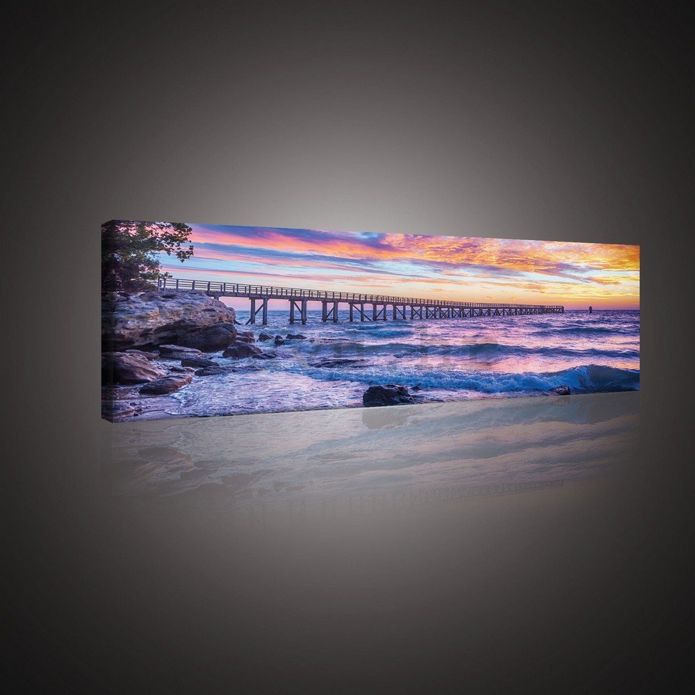 Slika na platnu: Zalazak sunca na moru - 145x45 cm