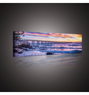 Slika na platnu: Zalazak sunca na moru - 145x45 cm