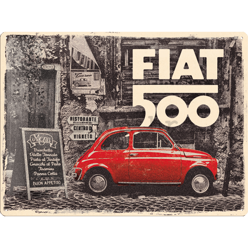 Metalna tabla: Fiat 500 (Retro) - 40x30 cm